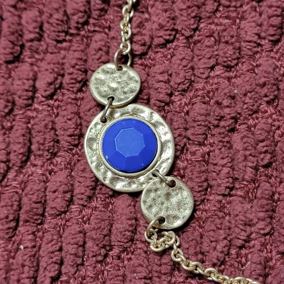 Vintage Gold and Navy Necklace - Picture 7 of 8